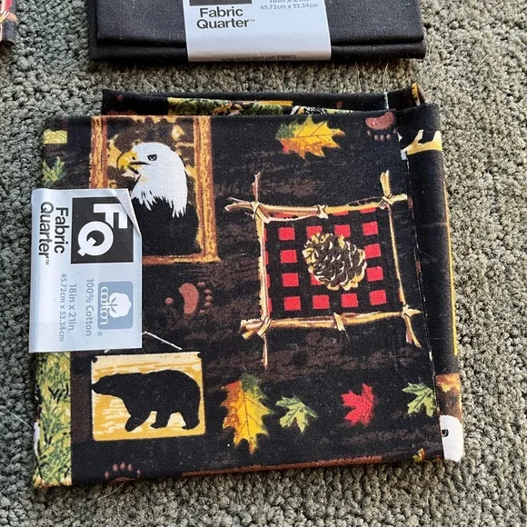 Waverly Nature-Themed Fabric with Black and Red Accents - Picture 2 of 5